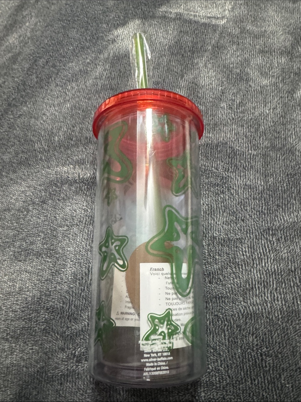 Disney Stitch Holiday Double-Wall Tumbler with Straw - Red - Picture 3 of 4